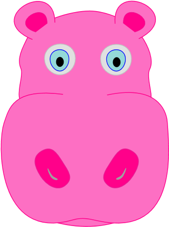 Hippo Face Clipart - Cartoon (400x500)