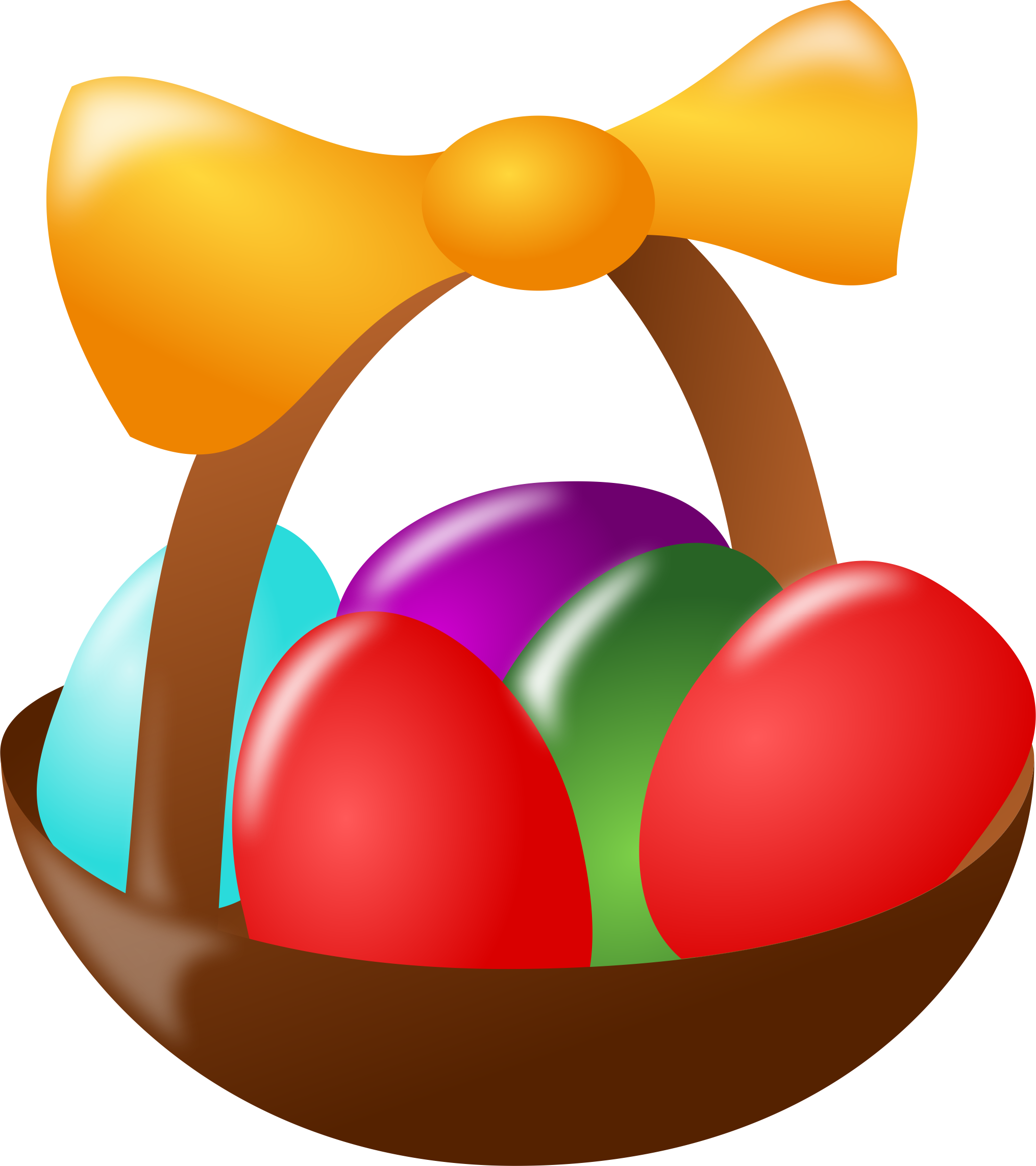 Eggs In One Basket - Easter Egg Basket Clip Art (2030x2284)