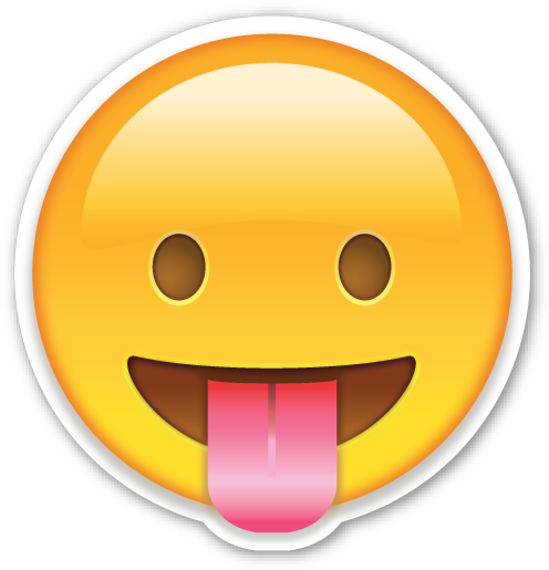 **this Sticker Is The Large 2 Inch Version That Sells - Tongue Out Emoji Sticker (512x528)