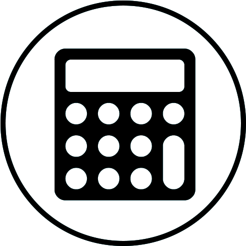 Calculator Carcle Icon Black Png (500x500)