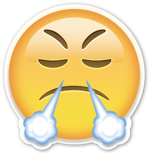 Emoticons Whatsapp Png - Face With Look Of Triumph Emoji Png (520x529)