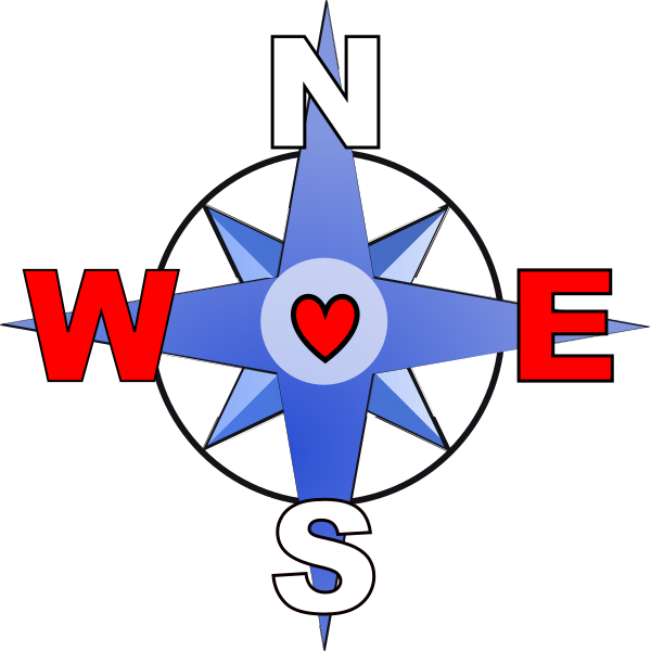Compass Rose Heart We Clip Art At Clker - Compass (600x600)