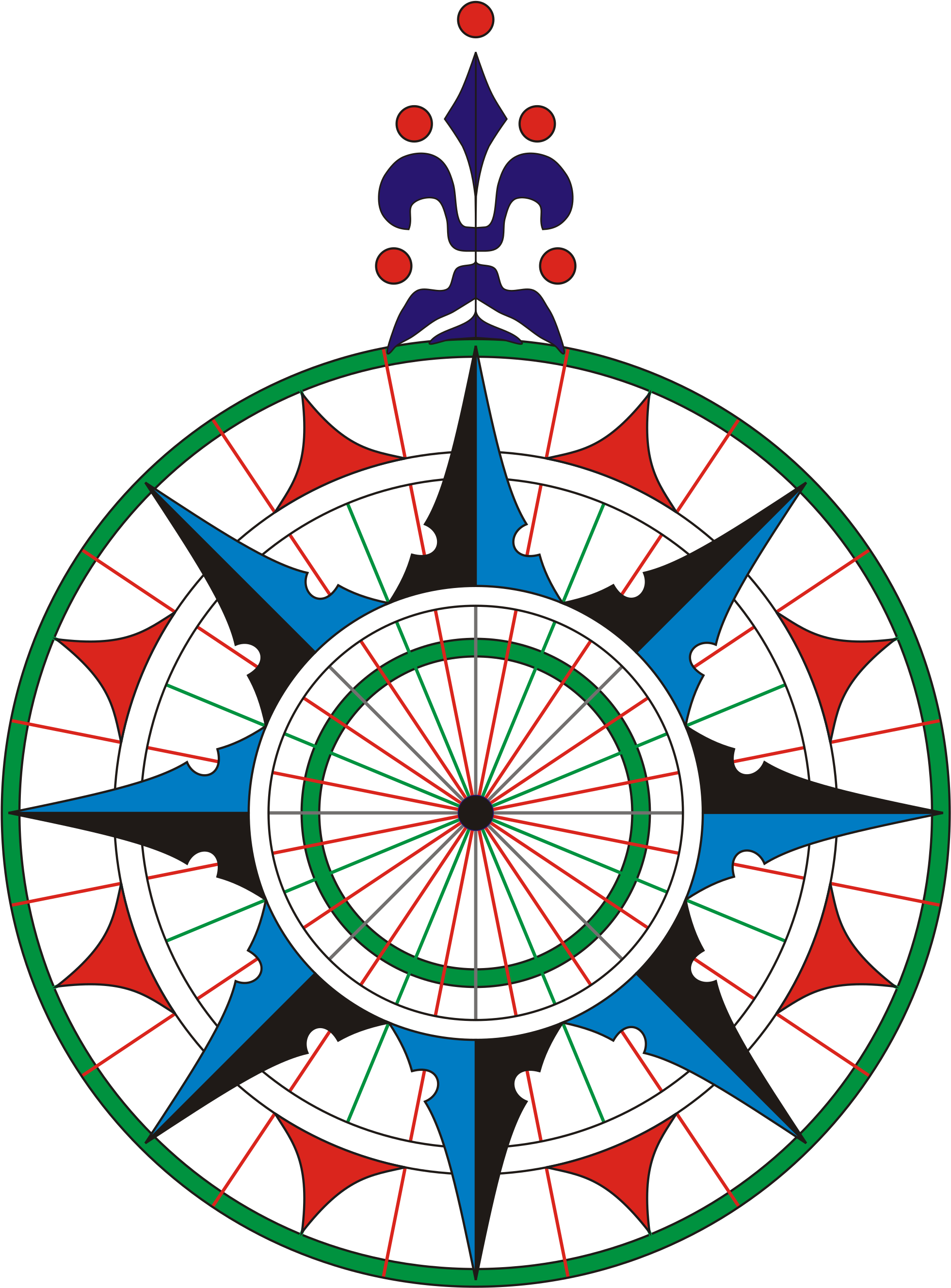 Picture Of Compass Rose 24, - Haize Arrosa (2000x2682)