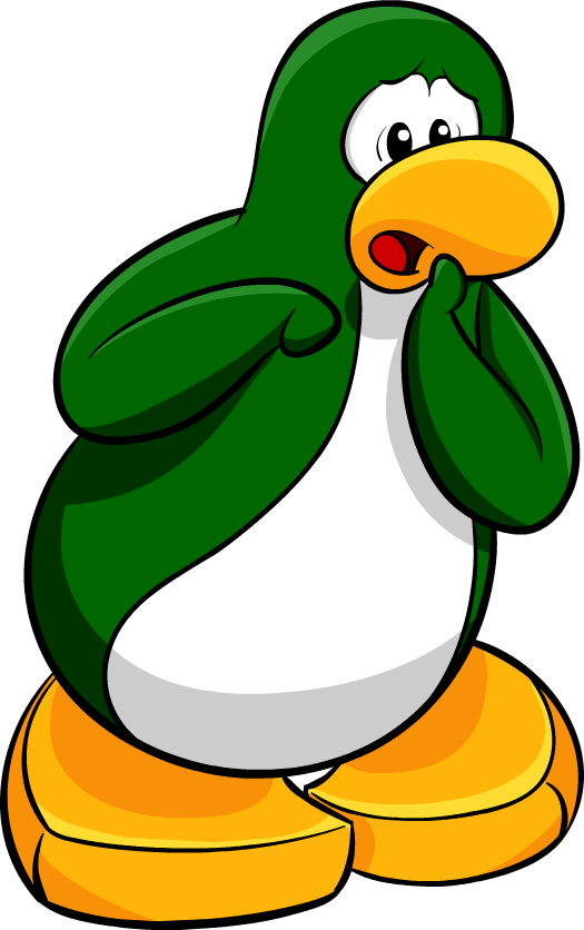 Without Clothing - Club Penguin Dark Green Penguin (525x836)