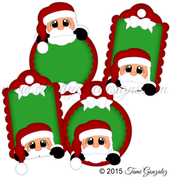 Santa Tags - Christmas (600x600)