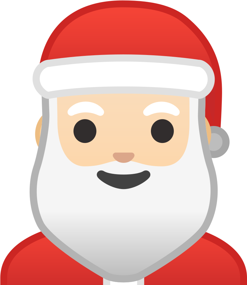 Santa Claus Light Skin Tone Icon - Light Skin (1024x1024)