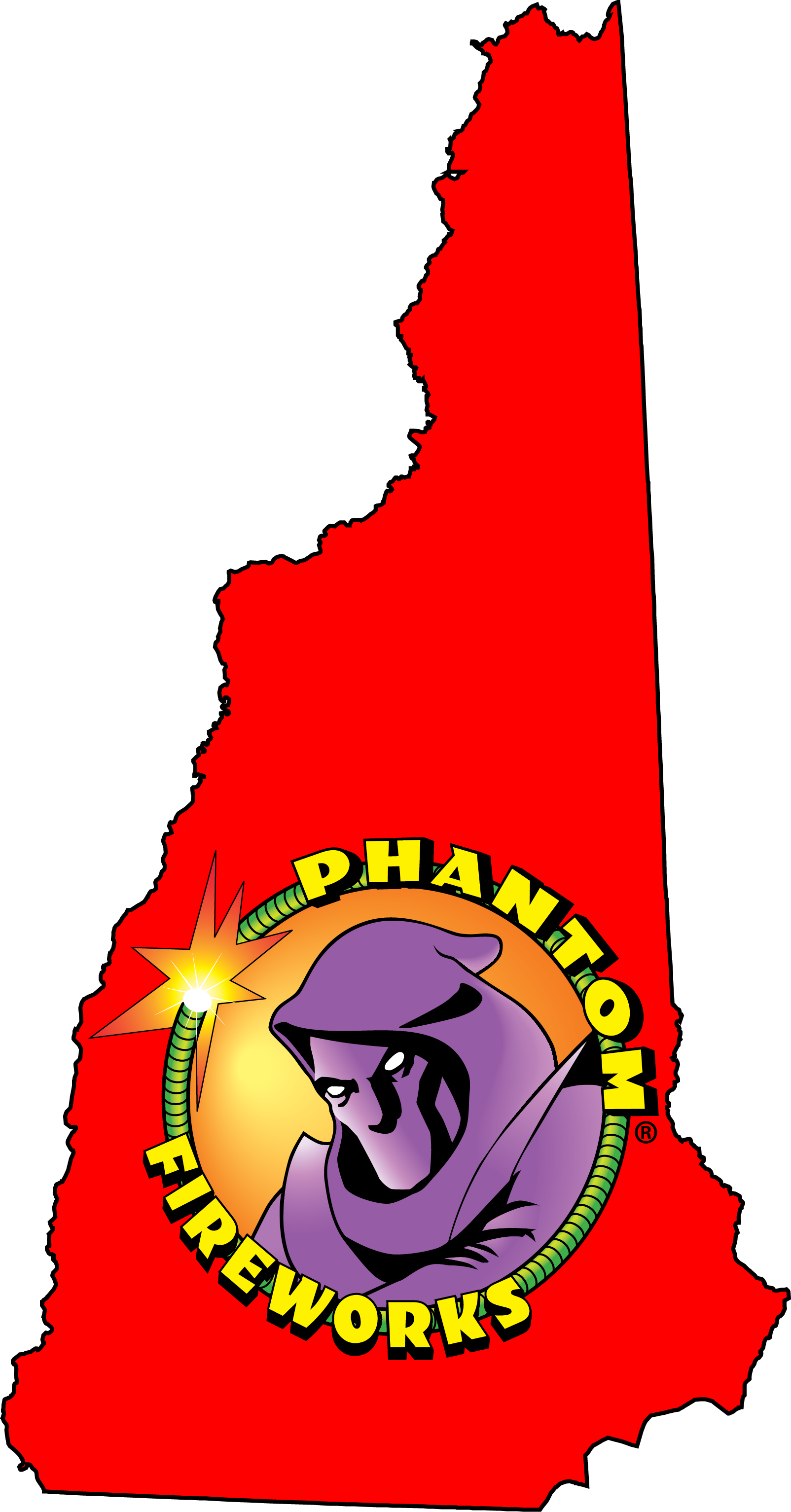 Phantom Fireworks Locations New Hampshire - New Hampshire Vector State (1604x3066)