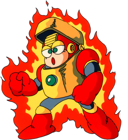 Red White And Blue Fireworks Clipart - Heat Man Mega Man 2 (500x529)