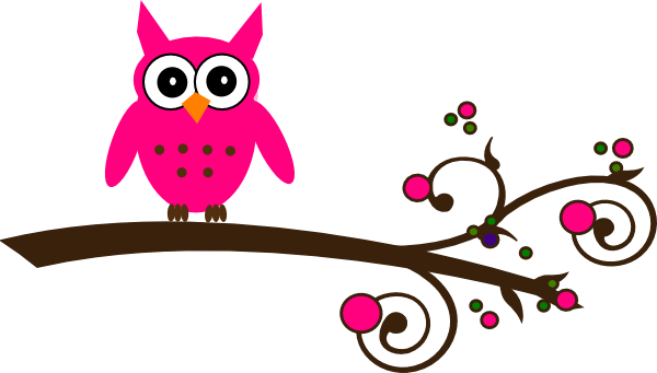 Owl In A Branch Clip Art (600x341)