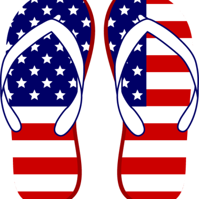 Fireworks Clipart American Star - Flip Flops Clip Art (400x400)