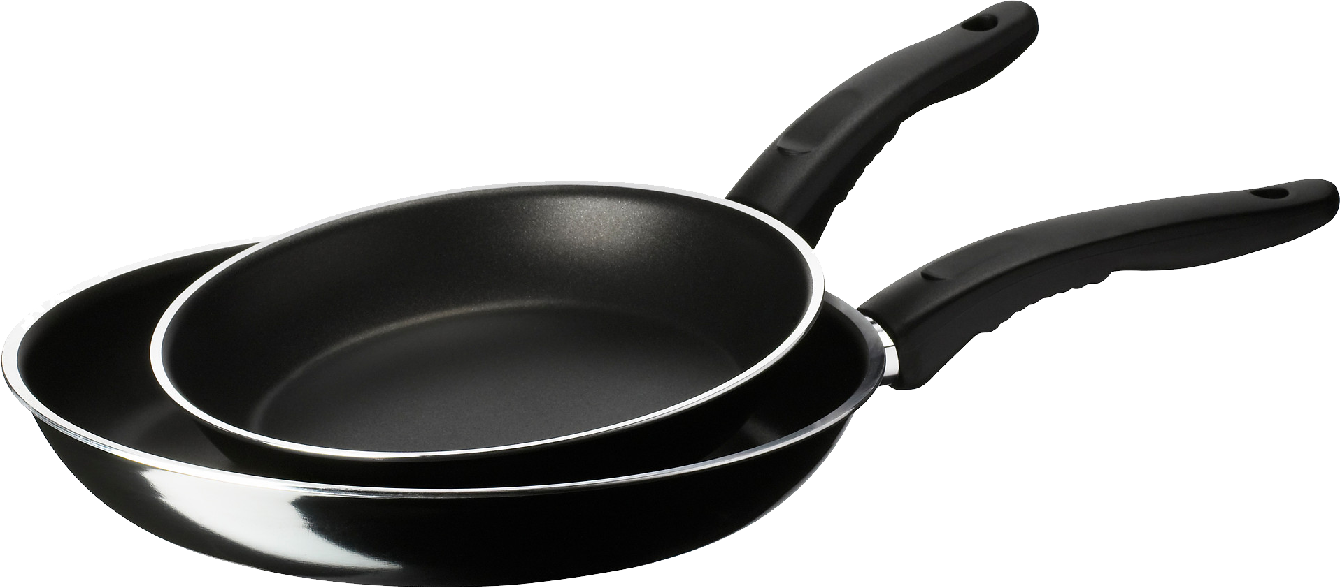 Frying Pan Png Image - Ikea Kavalkad Frying Pan Set Of 2, Black Teflon Classic (1916x842)