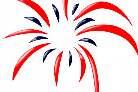 Best Red White And Blue Fireworks Clipart Fireworks - Transparent Background Fireworks Clipart (450x300)