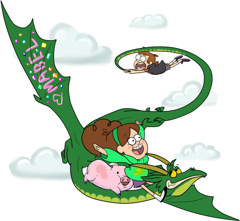 Gravity Falls Dragon By Greensky222 - Cartoon (955x836)