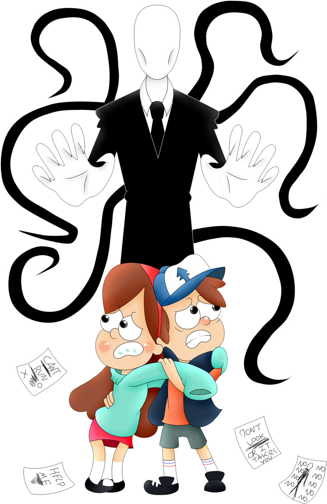 Slenderman Gravity Falls By Andyeahftw Slenderman Gravity - Gravit Falls X Slender Man (1600x2469)