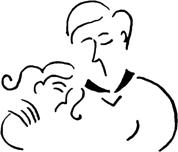 Father And Daughter Clip Art - Father And Daughter Cartoon Drawing (600x513)