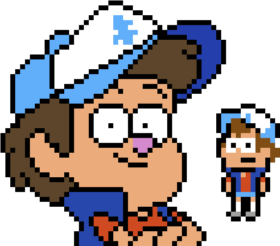 Dipper [gravity Falls] - Pixel Art Gravity Falls Dipper (650x540)