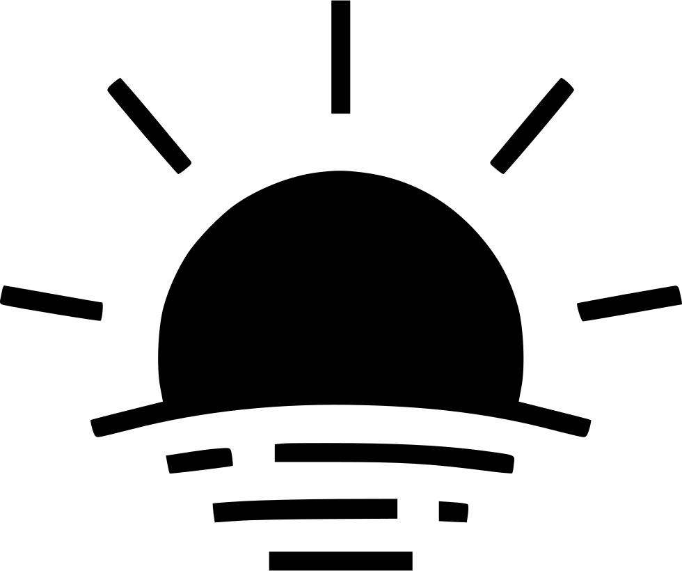 Sunset Sunrise Sundown Comments - Black And White Sunset Clipart (980x820)