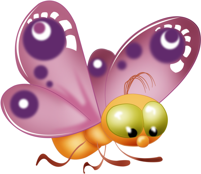 Baby Butterfly Cartoon Clip Art Pictures - Transparent Cartoon Butterfly Clipart (670x585)