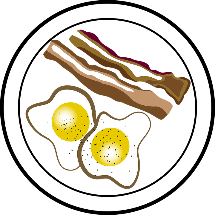 Bacon Eggs, Breakfast, Meal, Morning - Eggs And Bacon Graphic (720x720)