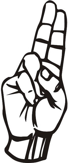 Outline, Hand, Speech, Language, Talk - Sign Language Letter U (320x640)