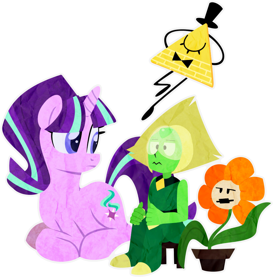 Anon Life, Bill Cipher, Crossover, Flowey, Gravity - Gravity Falls X Steven Universe (952x942)