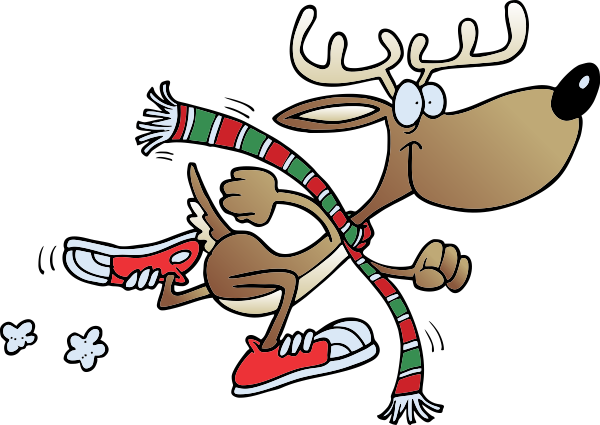Reindeer Clipart Dash - Christmas Reindeer Run (600x425)