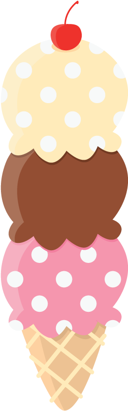 Scrapbook Paper - Triple Scoop Ice Cream Cone Clip Art (426x1041)