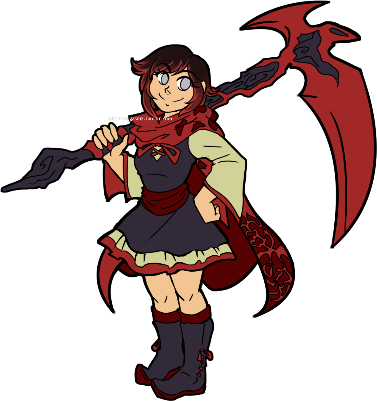 Ruby [outfit And Weapon Art] - Cartoon (1280x1391)