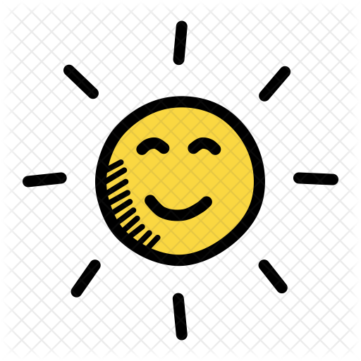 Sunny Happy Emoji Weather Icon Simple Stock Vector - Sunny Weather Png (512x512)