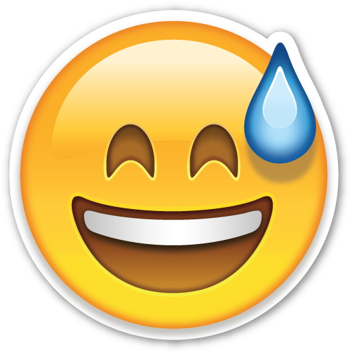 Emoji Sweat Smile Png (530x530)