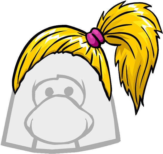 Club Penguin Hair Codes - Club Penguin Side Ponytail (640x624)