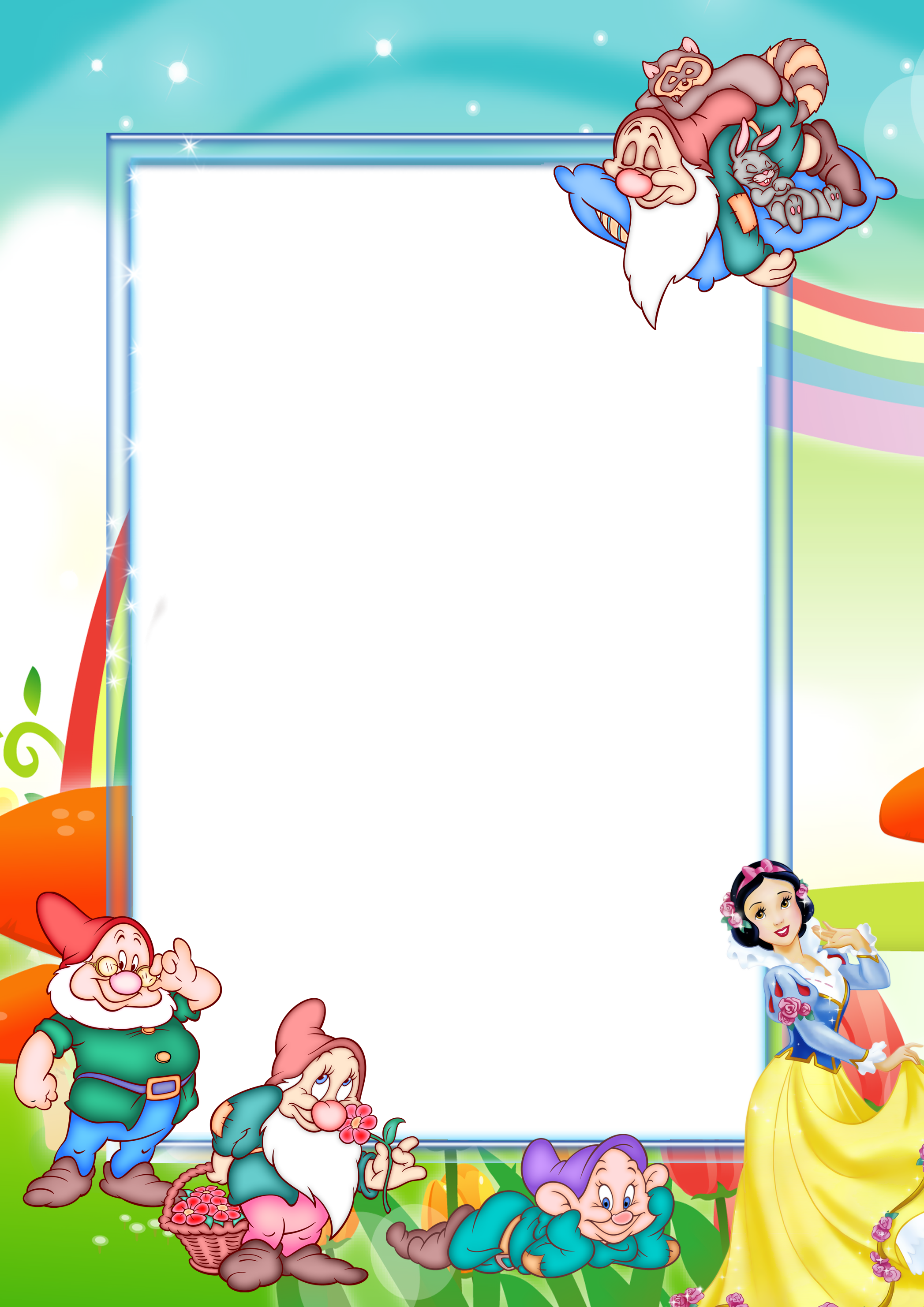 Transparent Kids Png Photo Frame With Snow - Snow White Frames (2095x2964)