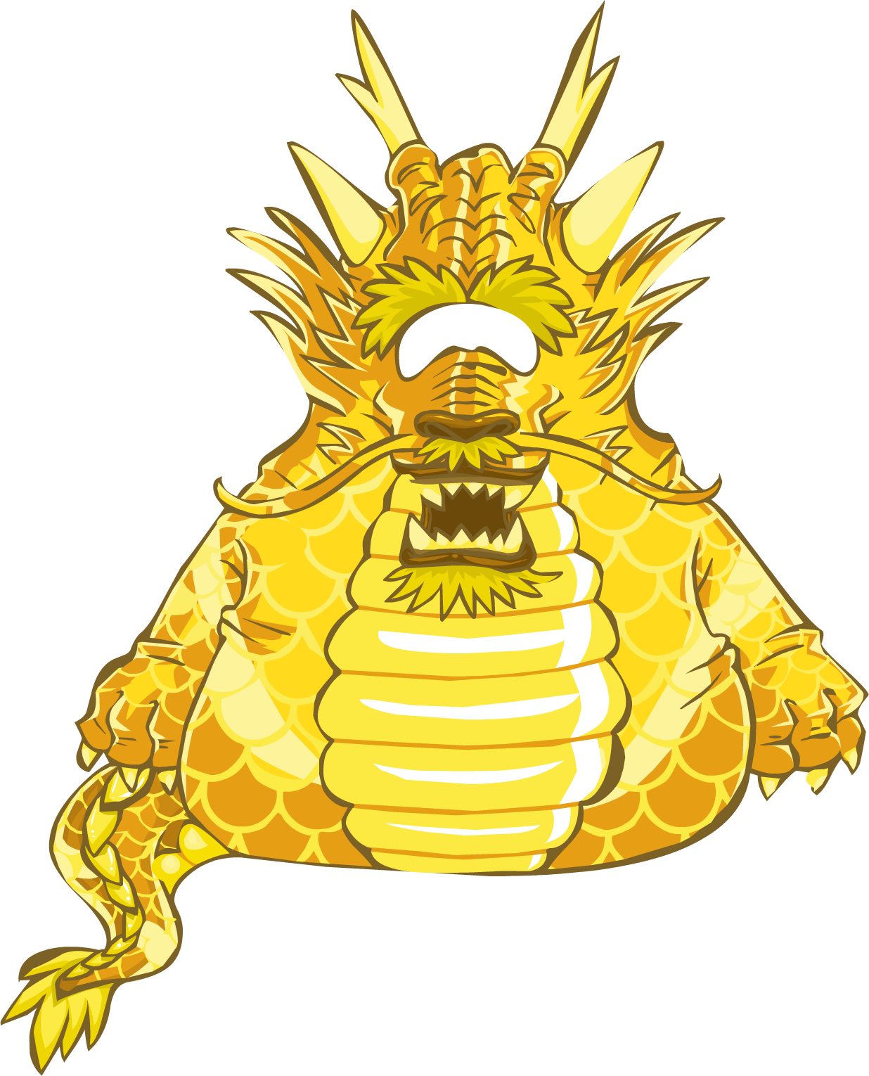 Ancient Gold Dragon - Club Penguin Golden (1236x1530)