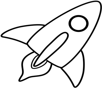 Rocket Clip Art Coloring Book - Rocket Black And White (400x322)