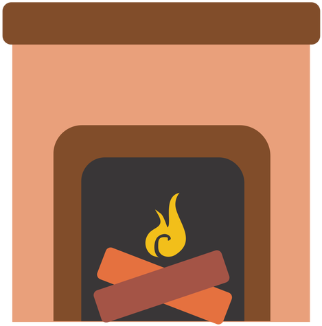 Fireplace Clipart Transparent - Fireplace Flat Icon (512x512)