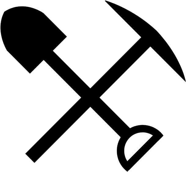 Hand Tool Pickaxe Shovel Clip Art - Mine Symbol On A Map (633x720)