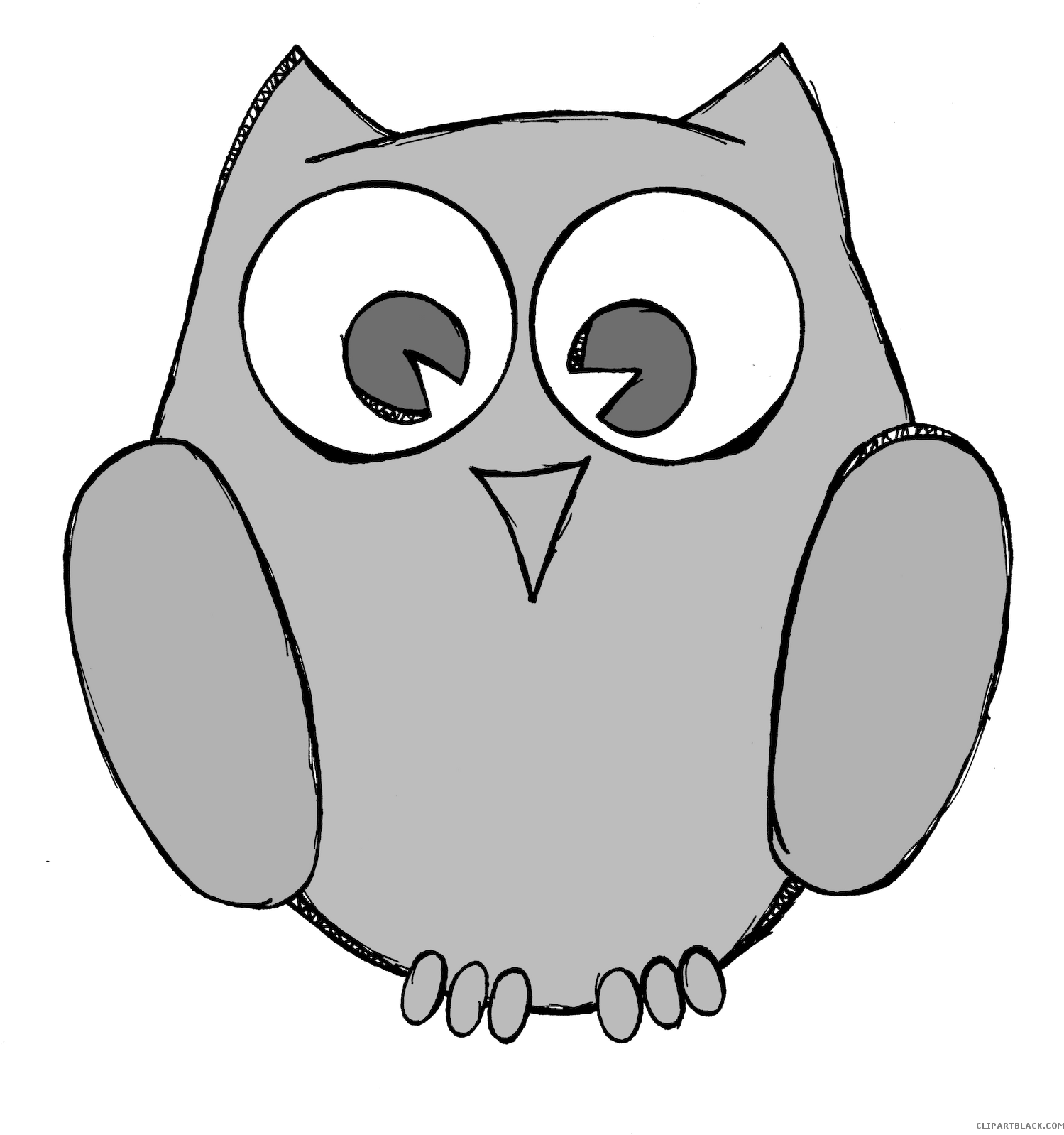 Owl For Teachers Animal Free Black White Clipart Images - Drawing (1528x1600)