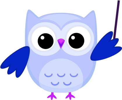 Teacher Owl - Coruja Rosa E Azul (483x360)
