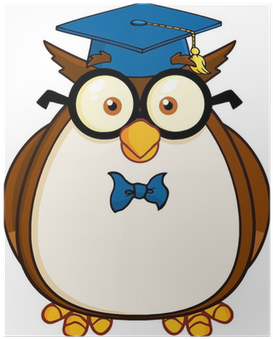 Wise Owl Teacher Cartoon Character With Glasses And - Teacher Owl (400x400)