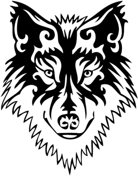 Safety Reflective Wolf Iron-on - Wolf Head Embroidery Design (450x572)