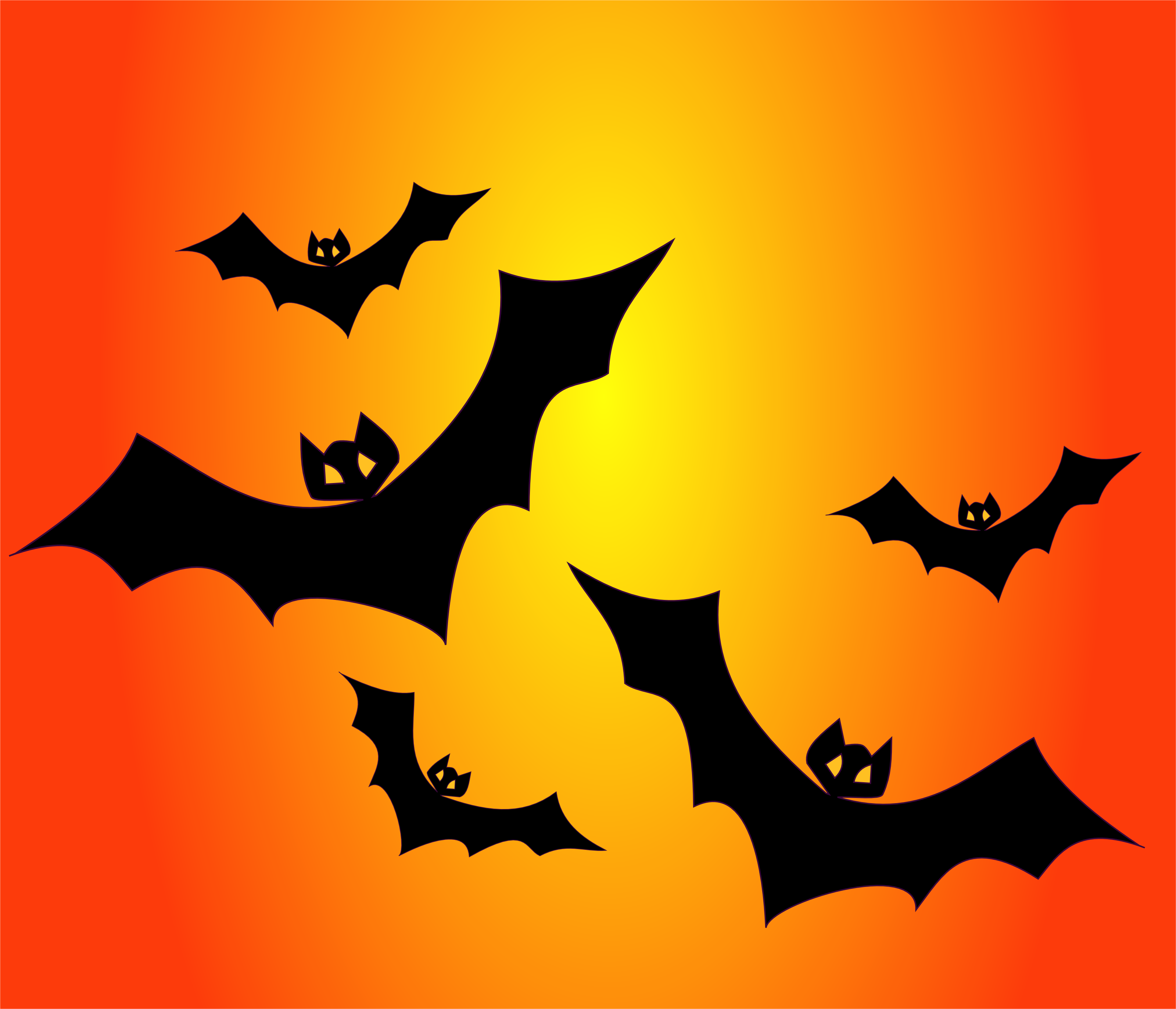 Bats On Orange - Hantu Kelelawar (3200x2745)