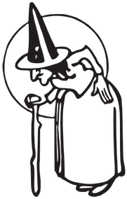 Very Old Witch With Stick Vector Clip Art - Hansel And Gretel (500x500)