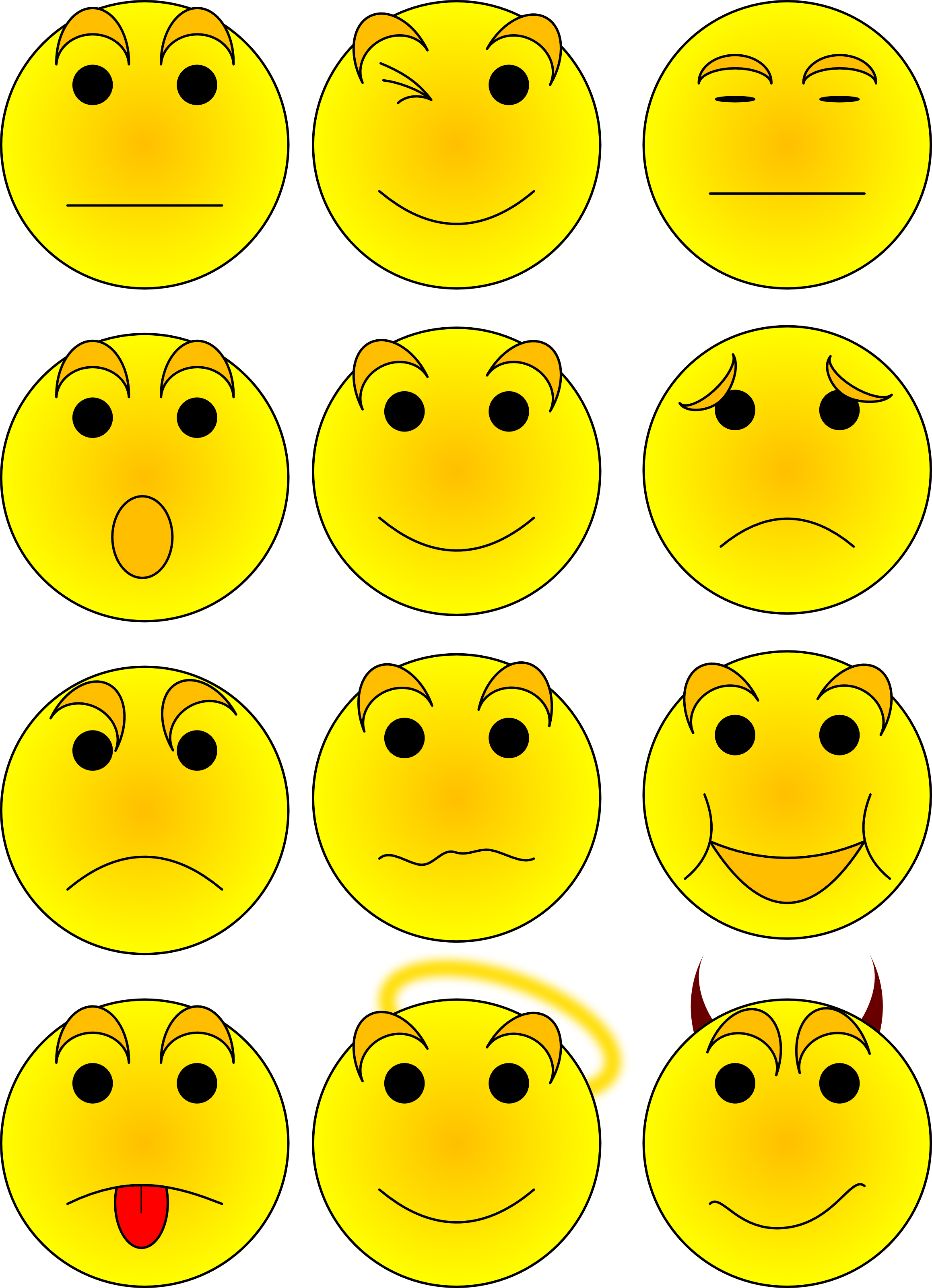 Free Vector Clipart Illustration Smileys - Expression Images Clip Art (2316x3200)