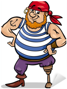 Peg Leg Pirate Cartoon Illustration Sticker • Pixers® - Pirate With Peg Leg (400x400)