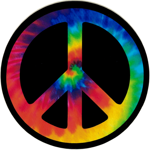 Peace Sign - Peace Sign Tie Dye Small Bumper Sticker Decal 3 5 Circular (499x500)