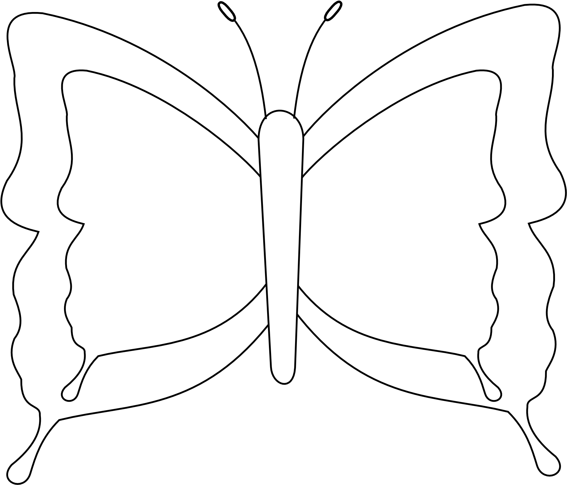 Butterfly Black And White Butterfly Clipart Black And - Clip Art (1969x1952)