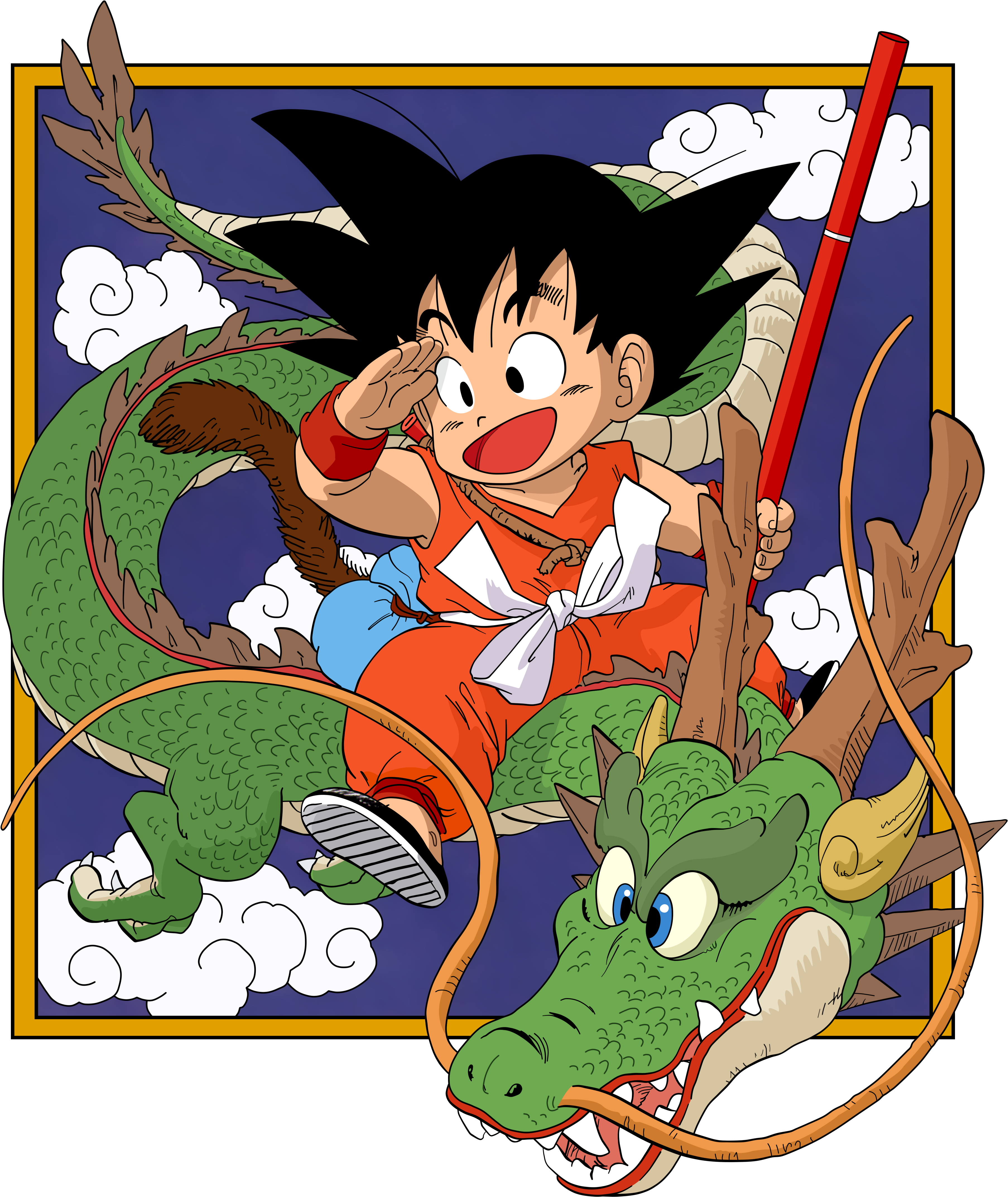 Shen Long And Goku (3700x4350)