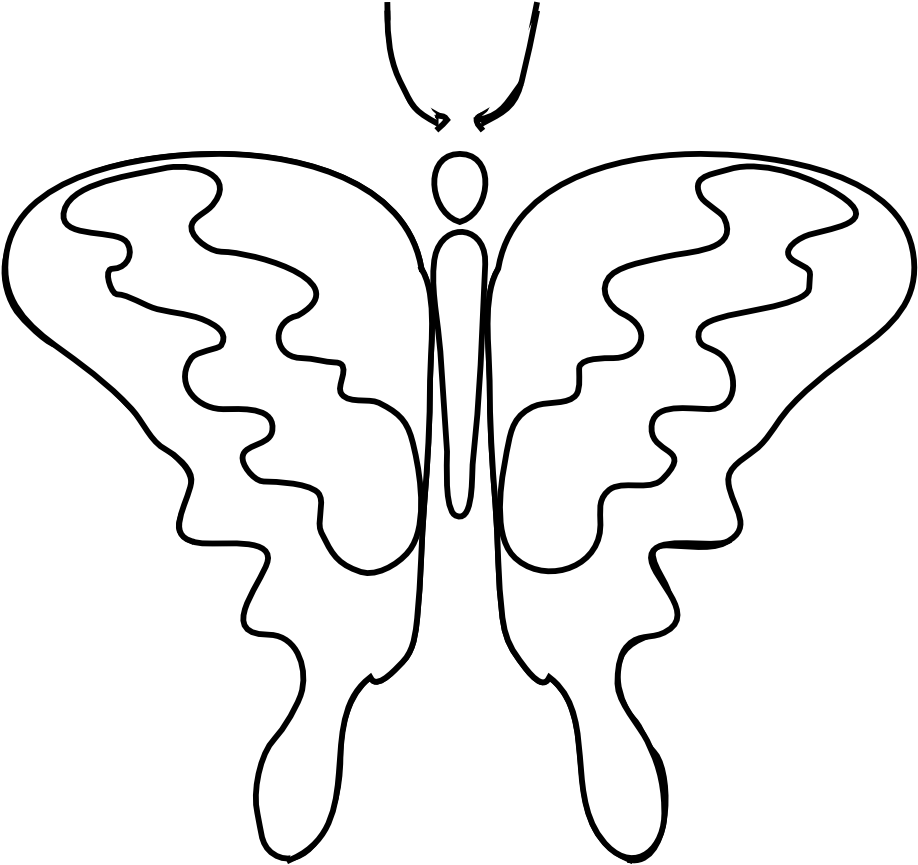 Butterfly 63 Black White Line Art Coloring Book Colouring - Illustration (999x990)