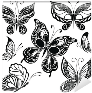 Black And White Butterflies Collection Wall Mural • - Butterfly (400x400)