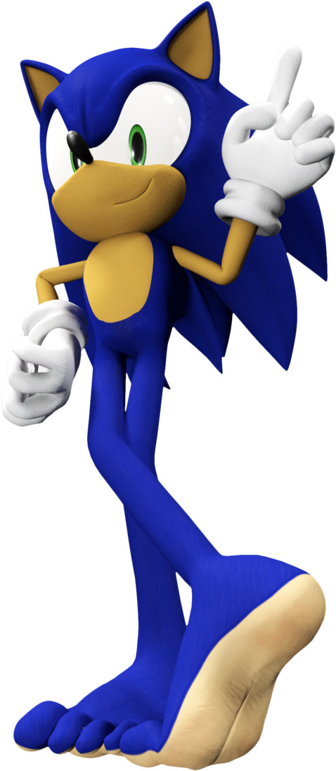 [3d] Sonic The Hedgehog By Feetymcfoot - Sonic The Hedgehog Feet (687x1163)